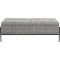 Kare Design Bank Storage, Schwarz/Weiß, Sitzbank, mit 2 Fächern, Textil Bezug, Stahlgestell, 43x120x40 cm (H/B/T)