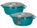 Lantelme Mikrowellenbehälter Mikrowellenschüssel Set rund Mikrowellen Picknick Schüssel, lebensmittelecht, (Spar-Set, 2-tlg., 2 Stück Set Mikrowellenschüssel Volumen 1,8 Liter Volumen), mit Deckel und Dampfventil, Deutsche Herstellung
