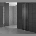 ECD Germany Paneelheizkörper Stella 370 x 1600 mm Anthrazit Thermostat Durchgang