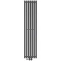 LuxeBath Badheizkörper Design Heizkörper Handtuchtrockner Badezimmer Heizung für Handtücher, Handtuchwärmer Stella Bodenanschluss Mittelanschluss + Thermostat grau 160 cm x 5 cm