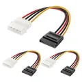 Cable Matters 3er-Pack 4-Pin Molex zu Sata StromKabel (Molex SATA Adapter Kabel, Sata zu Molex) - 15 cm
