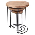Runder Couchtisch aus Metall, 3 Stück
