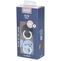 BIBS Glow in the Dark Colour Schnuller, Gr. 2, 6-18 Monate, Iron Night/ Baby Blue