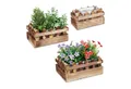 relaxdays Blumenkasten Holz Blumenkasten Zaunoptik 3er Set