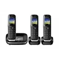 Panasonic KX-TGJ323GB Schnurloses Telefon analog Anrufbeantworter, Freisprechen, Headsetanschluss Schwarz