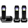 Panasonic KX-TGJ323GB Familien-Telefon mit Anrufbeantworter (schnurloses Telefon mit 3 Mobilteilen, strahlungsarm, Anrufschutz) schwarz