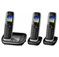 Panasonic KX-TGJ323GB schnurlostelefon anrufbeantworter schwarz Festnetztelefon (Mobilteile: 3, Digital-DECT)