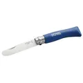 Opinel No 07 Kindermesser mit Rundspitze und Virobloc, Blau