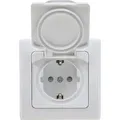 DELPHI Schutzkontakt-Steckdose IP44 250V/ 16A inkl. Rahmen UP weiß - Weiß