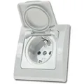 ChiliTec DELPHI Steckdose IP44 mit Deckel 250V 16A UP Weiß