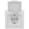ChiliTec DELPHI Schutzkontakt-Steckdose IP44 250V~/ 16A, inkl. Rahmen, UP, weiß