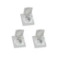 3x ChiliTec DELPHI Schutzkontakt-Steckdose IP44 Weiß Unterputz inkl. Rahmen 16A