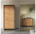 Lomadox Schlafzimmer-Set URBANIA-131, (Spar-Set, 2-tlg., Kleiderschrank Kommode), Schlafzimmermöbel Garderobenschrank Sideboard modern Eiche mit schwarz