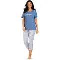 comtessa Schlafanzug Summer Whisper (Set, 2 tlg., 2-teilig) Damen Pyjama 2-teilig 7/8 Hose Baumwolle große Größen lila 58