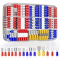 GIZGA Kabelschuhe 368pcs Kabelschuh Set Flachsteckhülsen Sortiment 0.5-6.0mm² Elektrische Sortiment Flachstecker und Gabelkabelschuhe, Ringkabelschuhe