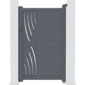 Casanoov Gartentür 1M Veleta H 160Cm & 2 Alu Pfosten H 190Cm Grau