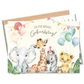 MeinBaby123® | Kindergeburtstag Einladungskarten (Afrika Tiere V1)
