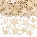 FE532 Holz Sterne zum Basteln  180 Stück, Basteldekorationen für Kinder und E...