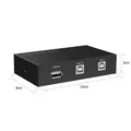 USB 2.0 Umschalter 2 fach Switch in 2x USB B out 1x USB A Metall Gehäuse