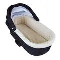 BABYLUX Umrandung für Kinderwagen Stubenwagen BABYWANNE + Matratze 2 Tlg Set Doppelseitig (W16 - Ecru + Africa Tiere)