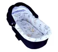 BabyLux Kinderwagen-Bezug BABYLUX Nestchen für Kinderwagen BABYWANNE + Matratze 2 Tlg Set, W16 - Ecru + Africa Tiere