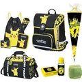 Gelber Pokémon Schulranzen für die 1. bis 4. Klasse Ergonomische, leichte Pokemon Schultasche mit Pikachu Motiv im 10-teiligen Set mit Schultüte... - Gelb