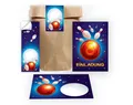 JUNAPACK Einladungskarten Bowling zum 8. Geburtstag Einladungen Karten mit Umschlägen Mitgebsel, Mitbringsel Set Bowling für Kinder zum achten Geburtstag Gastgeschenke