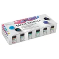 KREUL 73610 - Magic Marble Marmorierfarbe, Metallic Set, 6 x 20 ml in gold, silber, blau, grün, rot und violett, zum Tauchmarmorieren von Holz, Glas, Kunststoff, Papier, Metall und Styropor