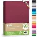 leevitex® Spannbettlaken Jersey aus 100% Baumwolle, für Kinder- & Standardmatratzen, Jersey, Gummizug: rundum, 100% Baumwolle, anschmiegsam & dehnbar, diverse Größen und Farben rot 140 - 160 cm x 200 cm