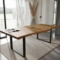 BlackWood »Table4YOU Amarillo« Wildeiche Massivholztisch Baumkante / Wildeiche natur / 4 cm / 240x100 cm