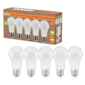5 x Osram LED A60 Birnen 14W = 100W E27 matt 1521lm warmweiß 2700K recycelter Kunststoff