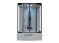 TroniTechnik® Duschtempel Dusche IKARIA 135x80x220cm Komplettdusche Fertigdusche mit Wanne, Duschkabine mit Badewanne, freistehend, inkl. Zubehör, Regendusche, Massage