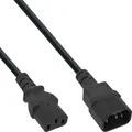 InLine® Kaltgeräteverlängerung C13 auf C14 schwarz 3m