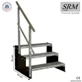 Standtreppe freistehend Treppe 4 Stufen schwarz, 60 - 160 cm B, 72 cm H