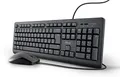 Trust Taro USB-Tastatur und Maus, kabelgebunden, italienisches QWERTY-Layout, für PC/Laptop/Notebook Mac/Windows, Kabel von 1,8 m, Tastatur flüssigkeitsbeständig, ergonomisch, schwarz