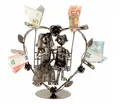 Hochzeitspaar Schaukel Metall 23 x 24 cm Hochzeit Geldgeschenk Fotohalter Herz