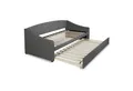 Homestyle4u Schlafsofa 90x200 Gästebett Einzelbett Tagesbett Grau Schlafcouch Schlaffunktion, Set, für 2 Personen Gäste, 2 Liegeflächen, mit ausziehbarem Bett