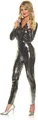 Underwraps Onyx Grau Auffällige 70s Damen Stretch Overall Adult Halloween Kostüm