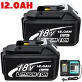 2X 12.0AH Für Original Makita Akku/Ladegerät 18V 6Ah BL1860 BL1850 BL1840 BL1830