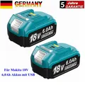 2Stück 18V 6,0AH Akku Für Genuine Makita BL1860 BL1850 Li-ion mit USB&LED