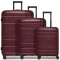 Redolz Essentials 11 4 Rollen Kofferset 3-teilig mit Dehnfalte  rot