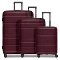REDOLZ Hartschalen Koffer-Set 3-teilig | alle Koffer 6 cm Dehnfalte | aus hochwertigem, leichtem Polypropylen | 4 Doppelrollen & TSA-Schloss für Damen & Herren (Essentials 11)