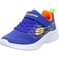 Skechers Jungen microspec texlor Sneaker, Blue Textile Orange Lime Trim, 28 EU