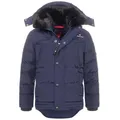 Höhenhorn Winterjacke Bergoo Kinder Winter Jacke Jungen Quilted Steppjacke Gefüttert abnehmbarer Kunstfellkragen, weiche Microfleece Innenseite blau 116