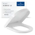 Villeroy & Boch WC-Sitz Subway - Toilettendeckel Weiß glänzend aus Duroplast - Toilettensitz mit stabilen Edelstahl-Scharnieren - Bruchsicherer Klodeckel D-Form - Original Ersatzteil WC-Deckel
