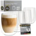 Lemontree 4er Set Latte Macchiato Gläser 350ml - Gastronomie Qualität - 180 Grad spülmaschinenfest und hitzebeständig - doppelwandige Kaffeegläser - Borosilikatglas für Cappuccino Latte Macchiato