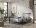 Natur24 Kinderbett Blaues Jugendbett mit Metall matt 160 x 200 cm