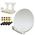 PremiumX DELUXE 85 cm ALU Satellitenschüssel Anlage Monoblock QUAD LNB 4K UHD