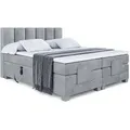 BOXSPRINGBETT elektrisch verstellbar mit 2 Matratzen H4/Taschenfederung AMEL EL 140 x 200 Hellgrau