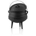 BBQ-Toro Potjie | Gusseisen Hexenkessel Potjie #6, ca. 14 Liter | Guss Kochtopf mit Füßen | Südafrikanischer Dutch Oven | Kochtopf für offenes Feuer, Gusseisen Schmortopf mit Deckel | Fleischtopf